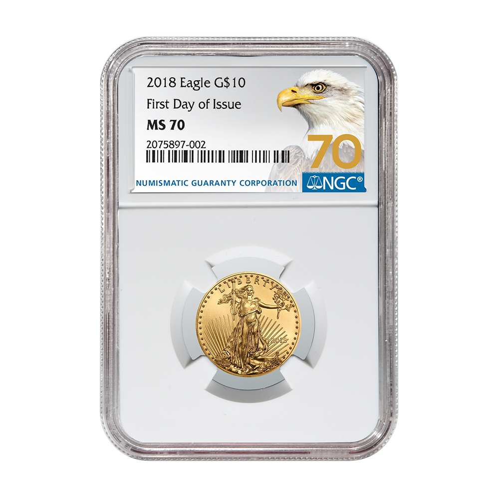 2018 1/4 oz NGC MS-70 First Day Of Issue Gold American Eagle (70 Label)