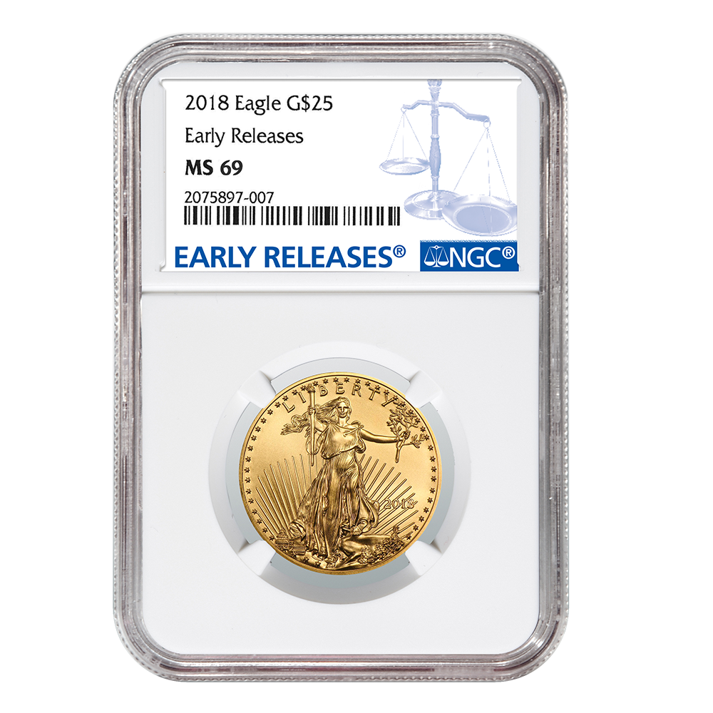2018 1/2 oz NGC MS-69 Early Releases Gold American Eagle
