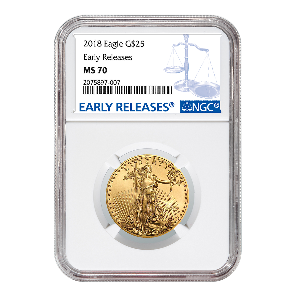 2018 1/2 oz NGC MS-70 Early Releases Gold American Eagle