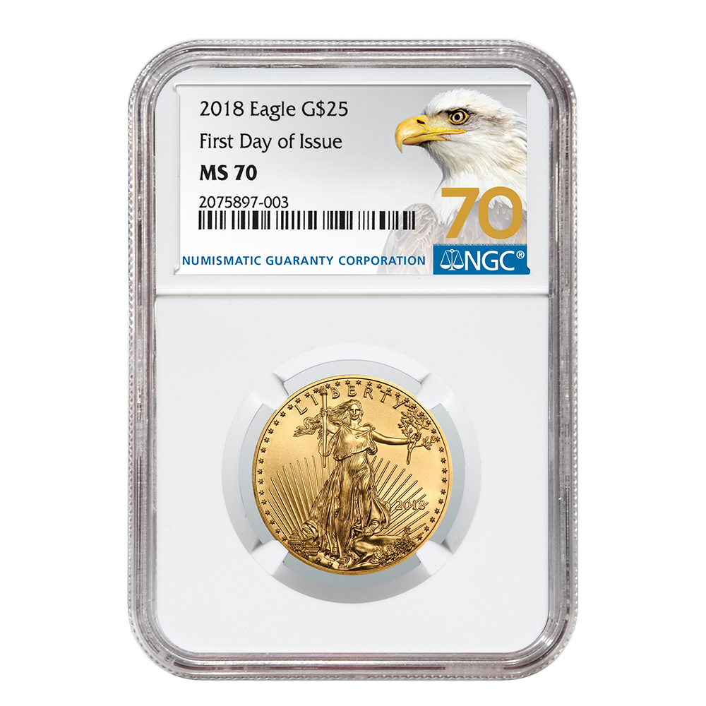 2018 1/2 oz NGC MS-70 First Day Of Issue Gold American Eagle (70 Label)