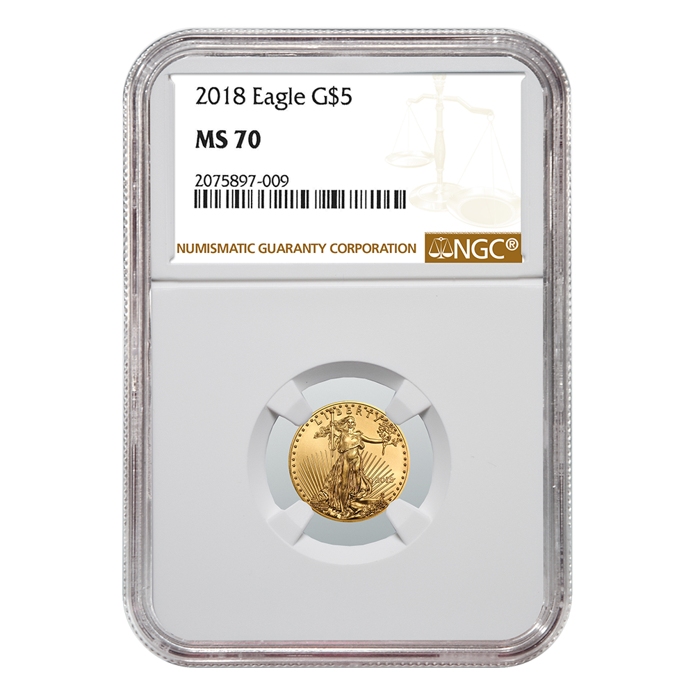 2018 1/10 oz NGC MS-70 Gold American Eagle