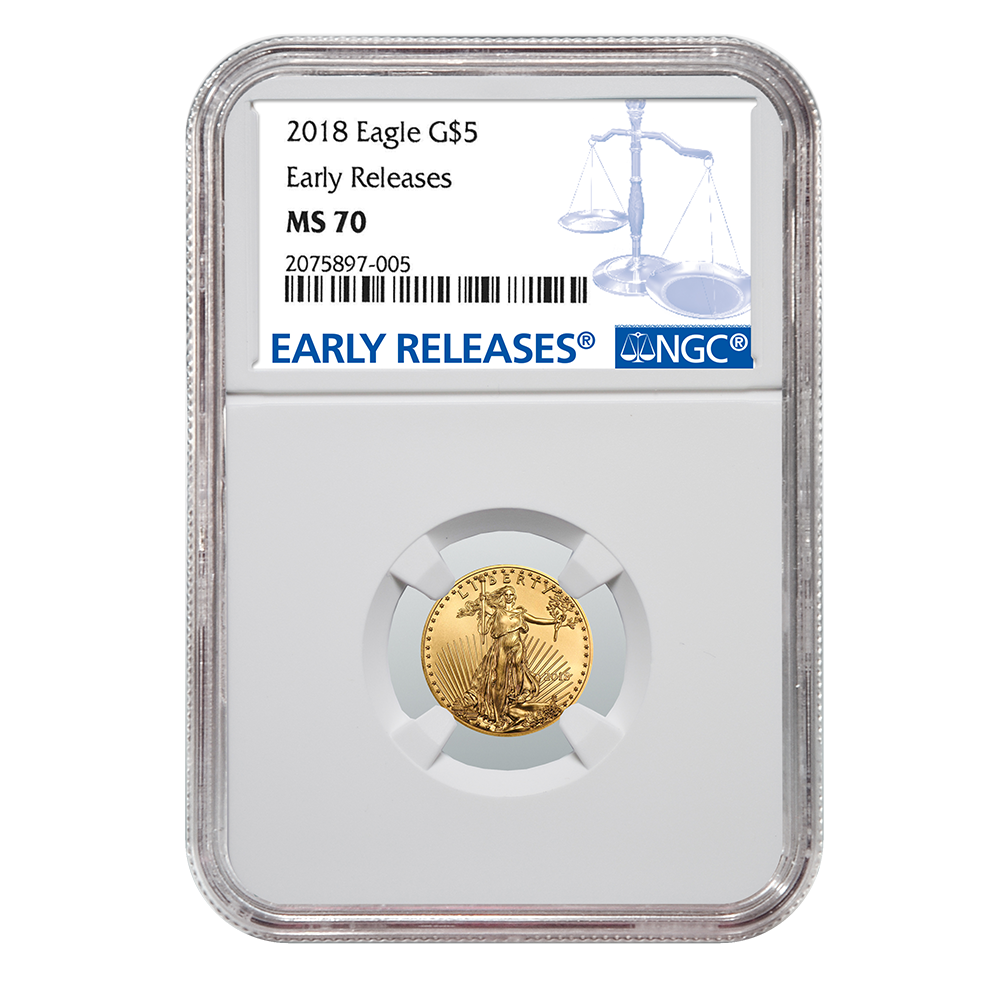 2018 1/10 oz NGC MS-70 Early Releases Gold American Eagle