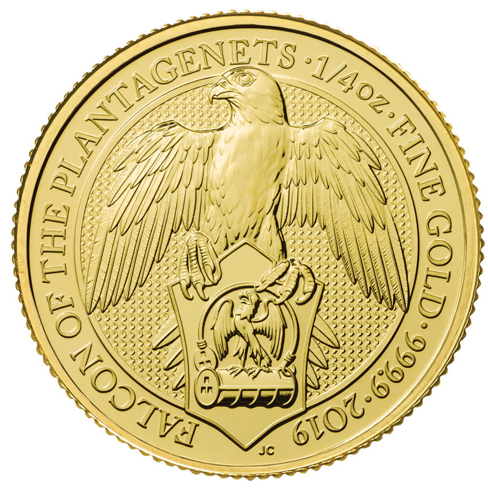 2019 1/4 oz Queen's Beasts Falcon of the Plantagenets Gold Coin