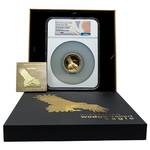 2019 NGC PF-70 First Releases 5 oz Australian Wedge-Tailed Eagle Proof Gold Coin with Box and COA