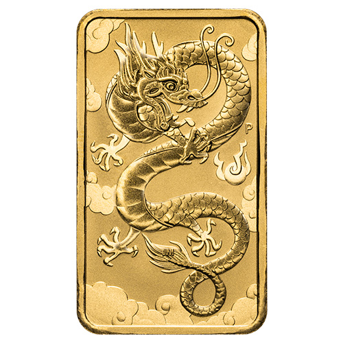 2019 1 oz Dragon Rectangular Gold Coin