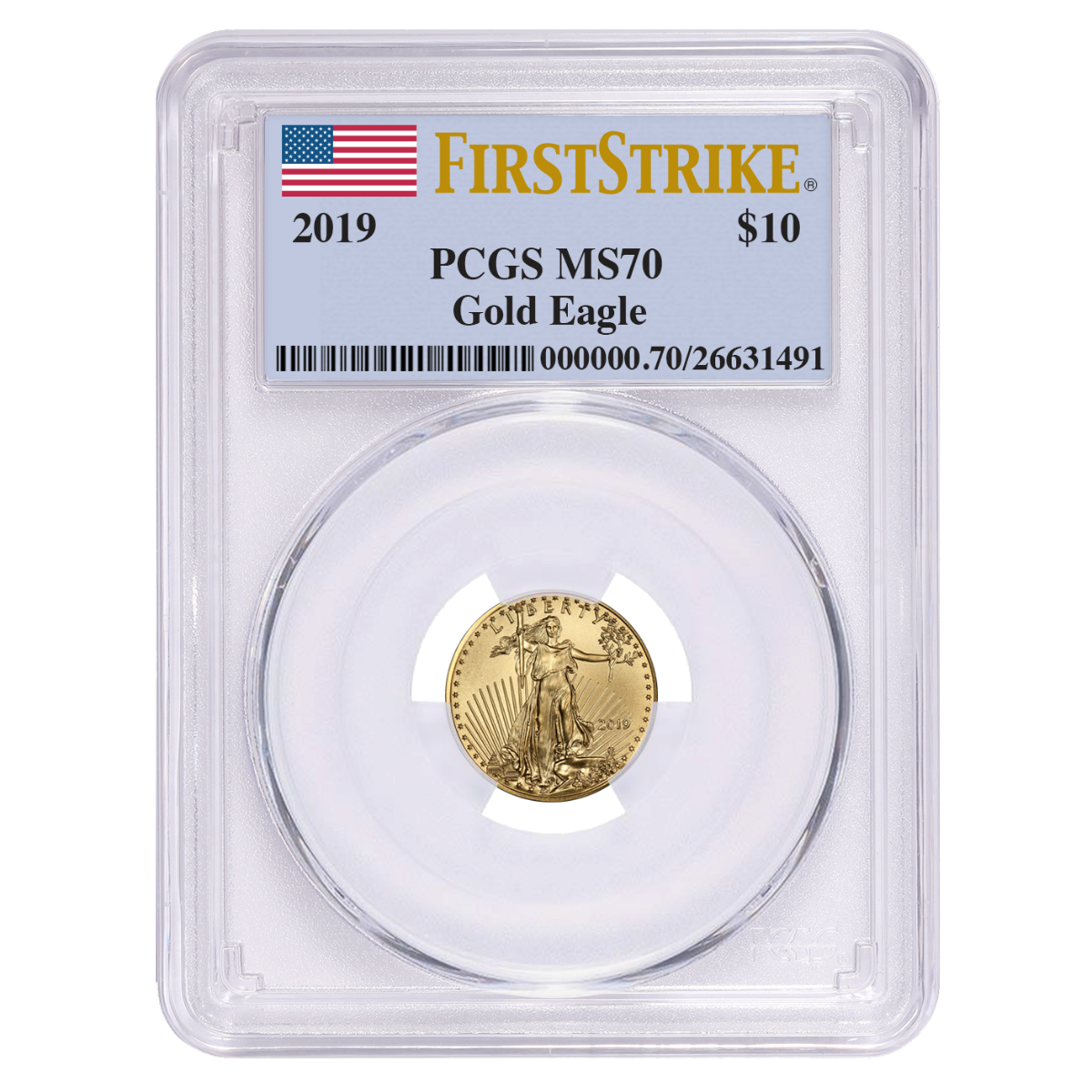 2019 1/4 oz PCGS MS-70 First Strike Gold American Eagle