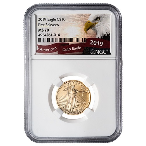 2019 NGC MS-70 First Releases 1/4 oz American Gold Eagle Coin - Eagle Label