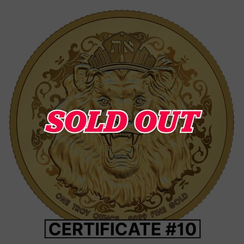2020 1 oz Roaring Lion Proof Gold Coin - COA #10