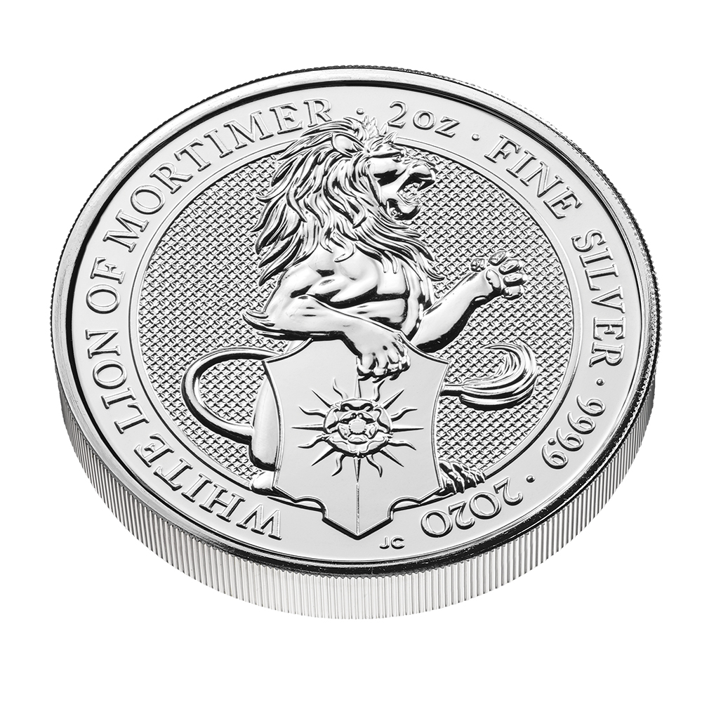 ホワイトライオンオブモーティマー 2oz 銀貨 2020年 2020 2 oz British Queen's Beasts 'White Lion of Mortimer' Silver Coin