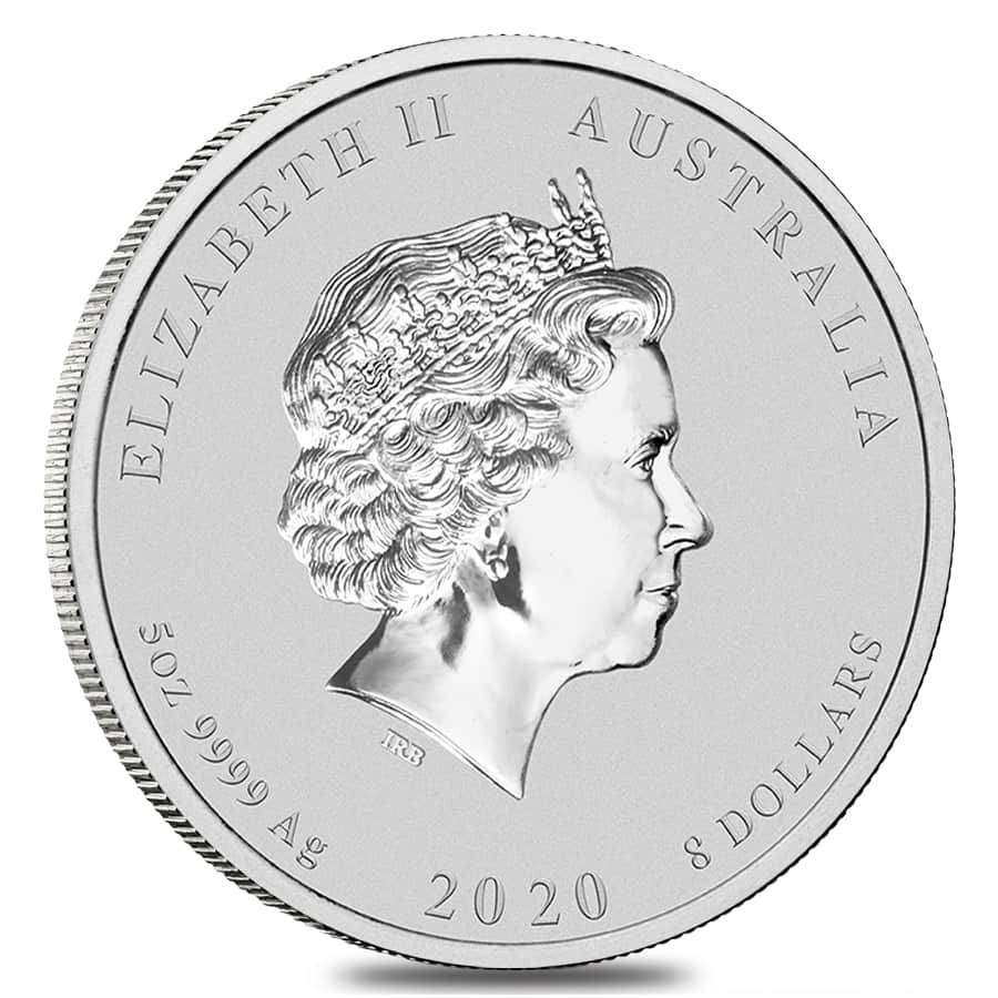 2020 5 oz Year of the Mouse Silver Coins (Perth Mint Lunar Series III)