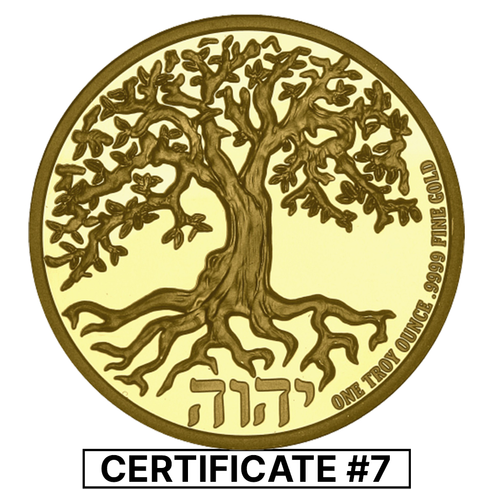 2022 1 oz Tree of Life Proof Gold Coin - COA #7
