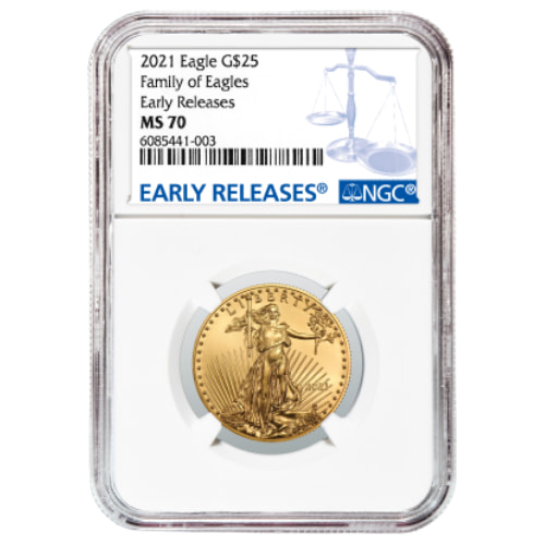 2021 1/2 oz NGC MS-70 ER American Gold Eagle Coin