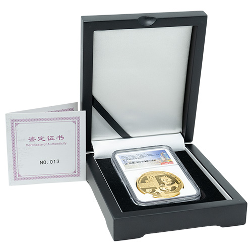 2021 NGC PF-70 First Day of Issue 2 oz Chinese Gold Panda Medal Proof with Box and COA - Macau Expo Museum Reopen