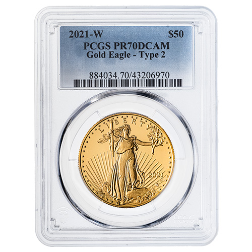 PCGS PR-70 DCAM 2021-W 1 oz American Gold Eagle Proof Coin (Type 2)