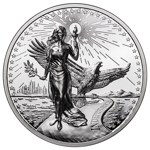 2021 3 oz American Virtues Independence Proof Silver Medallion