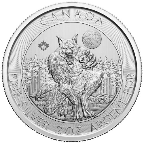 2021 2 oz Canadian Werewolf Silver Coin - Creatures of the North