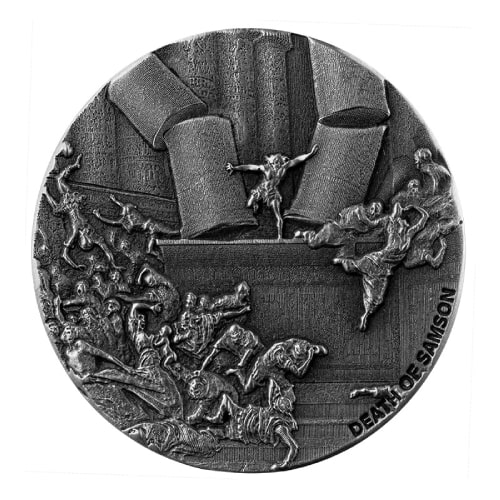 2021 2 oz Death of Samson Silver Coin  - Biblical Series