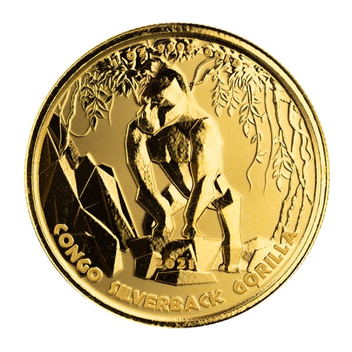 2021 1 oz Congo Silverback Gorilla Proof Gold Coin