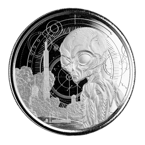 2021 1 oz Ghana Alien Silver Coin