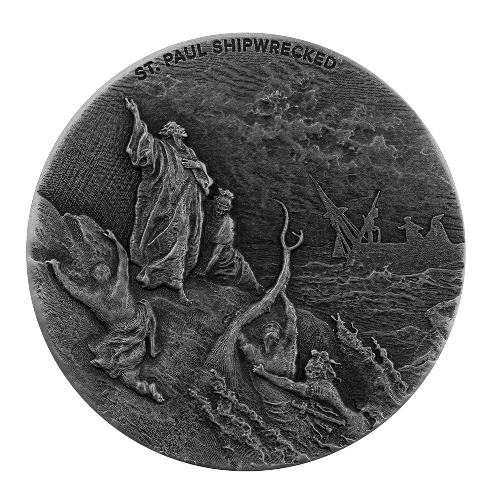 2021 2 oz Saint Paul Shipwrecked Silver Coin  - Biblical Series