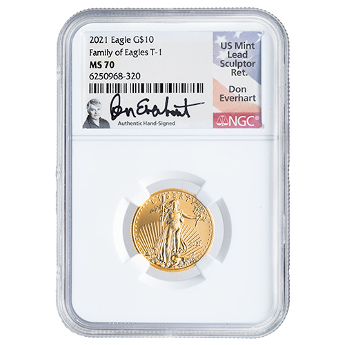 2021 NGC MS-70 1/4 oz American Gold Eagle Coin - Don Everhart Label