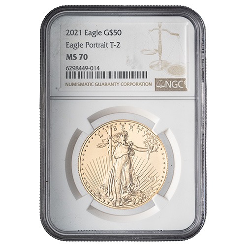 2021 NGC MS-70 1 oz American Gold Eagle Coin (Type 2)