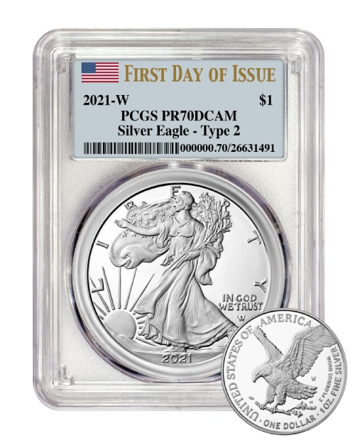 2021 PCGS PR-70 First Day Of Issue Type 2 American Silver Eagle Proof