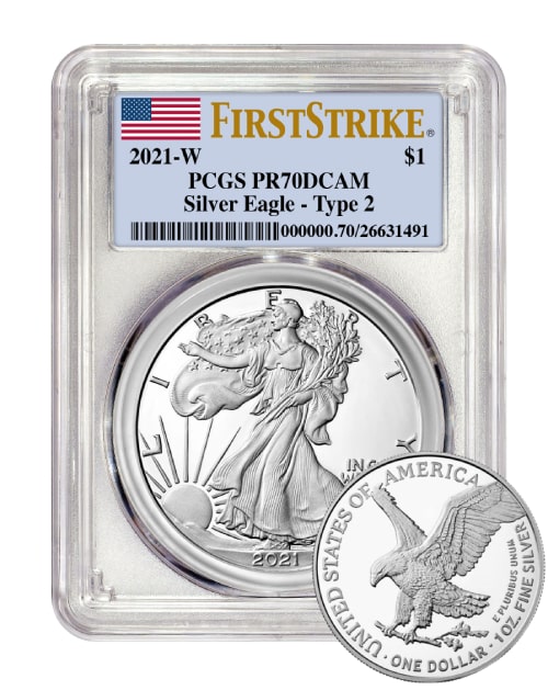 2021 PCGS PR-70 First Strike Type 2 American Silver Eagle Proof