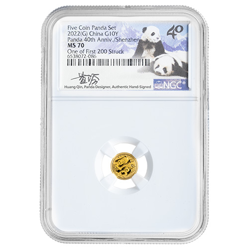 Buy 2022 NGC MS-70 Chinese Gold Panda 5-Coin Signature Set with