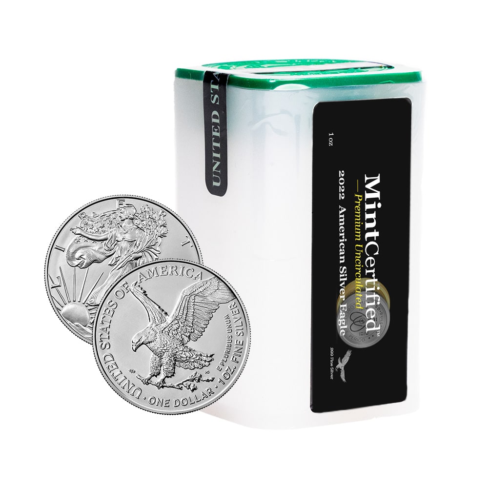 2022 Silver Eagle Premium Uncirculated MintCertified™ | Sealed Tube of 20 Coins