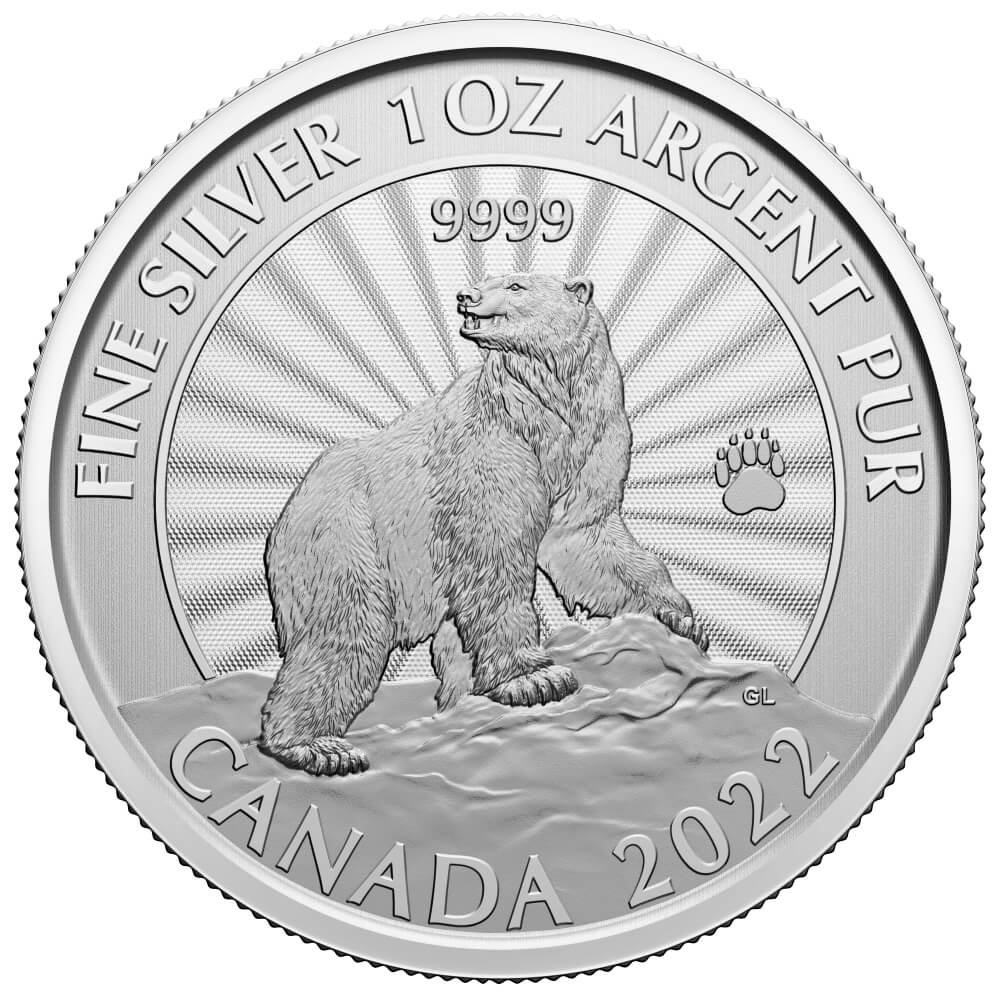 2022 1 oz Majestic Polar Bear Silver Coin