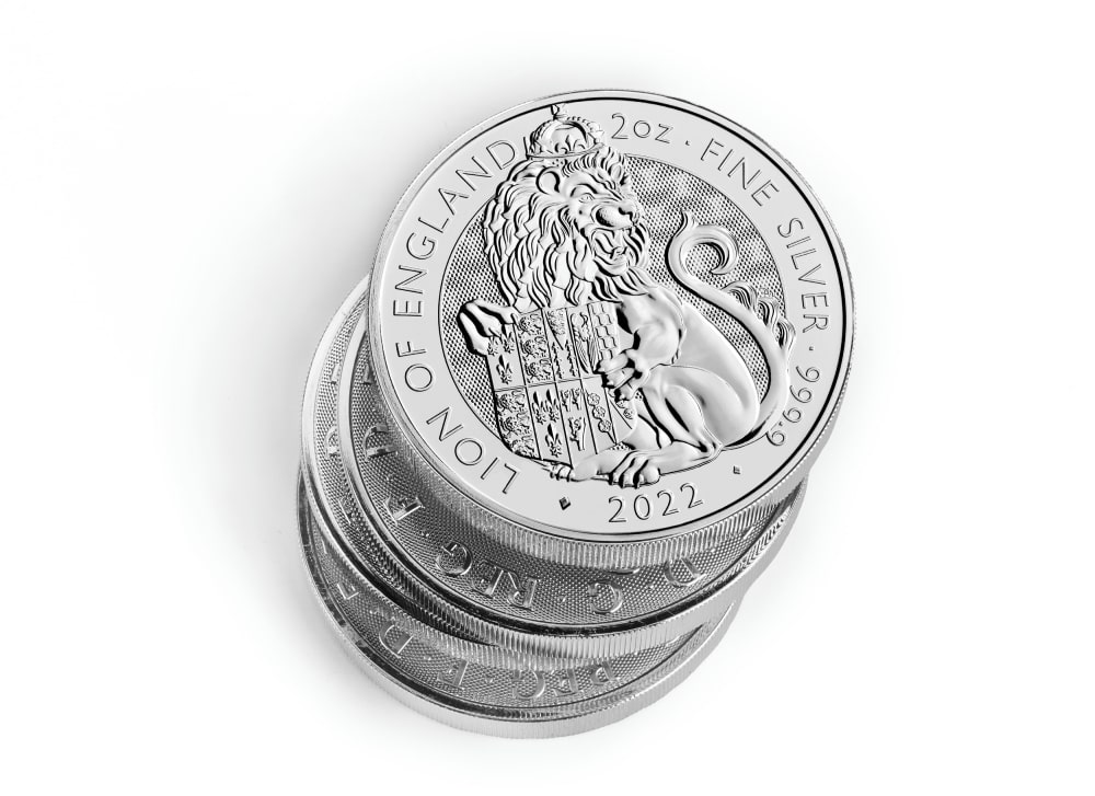 2022年 2OZ ロイヤルチューダービースト銀貨 2022 2 oz Tudor Beasts Lion of England Silver Coin