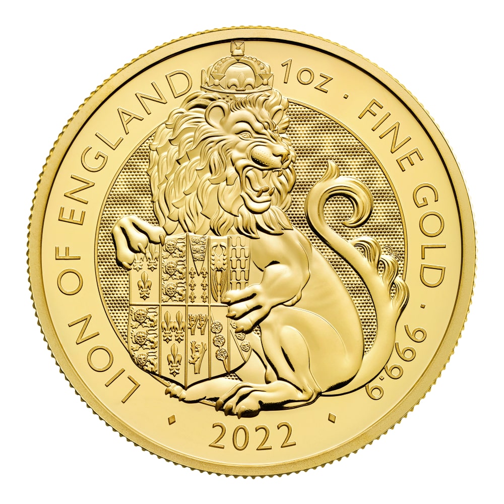 2022 1 oz Tudor Beasts Lion of England Gold Coin