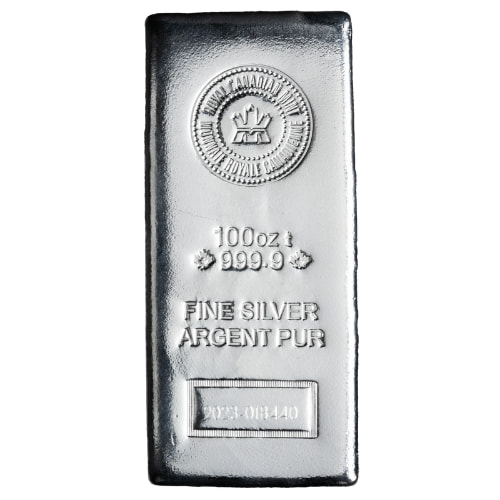100 oz Royal Canadian Mint (RCM) Silver Bar