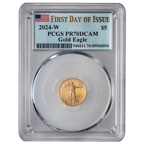 2024-W PCGS PR-70 First Day of Issue Deep Cameo 1/10th oz American Gold Eagle Proof Coin