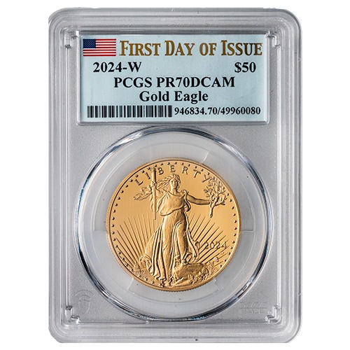 2024-W PCGS PR-70 First Day of Issue Deep Cameo 1 oz American Gold Eagle Proof Coin