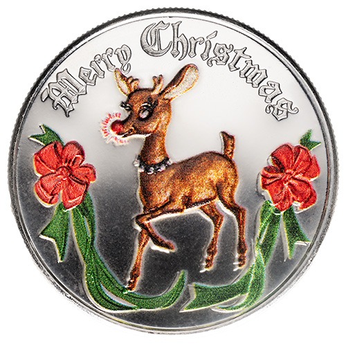 2024 1 oz Rudolph Colorized Silver Round