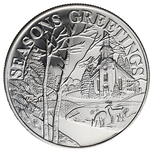 2025 1 oz Season's Greetings - Church Silver Round