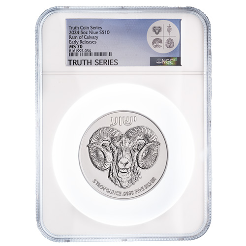 2024 NGC MS-70 Early Release 5 oz Ram of Calvary High Relief Silver Coin