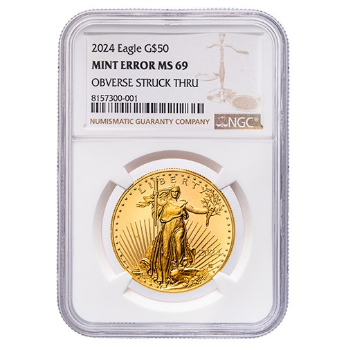 2024 NGC MS-69 Mint Obverse Error 1 oz American Gold Eagle Coin