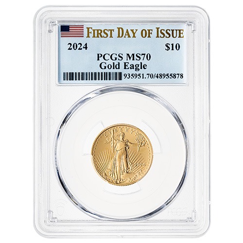 2024 PCGS MS-70 First Day of Issue 1/4 oz American Gold Eagle Coin