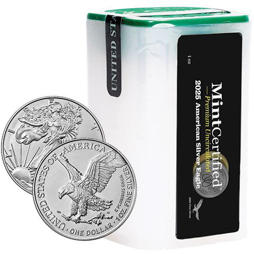2025 American Silver Eagles MintCertified™ Premium Uncirculated | Sealed Tube