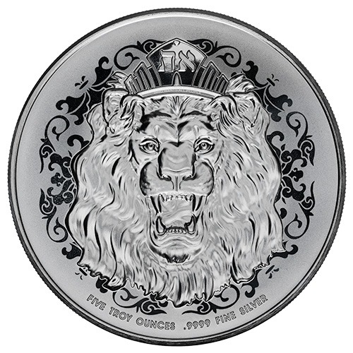 2025 5 oz Roaring Lion High Relief Silver Coin