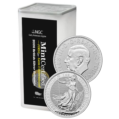 2026 1 oz Silver Britannia – NGC & SD Bullion MintCertified™ FIRST30™ | Sealed Tube of 25
