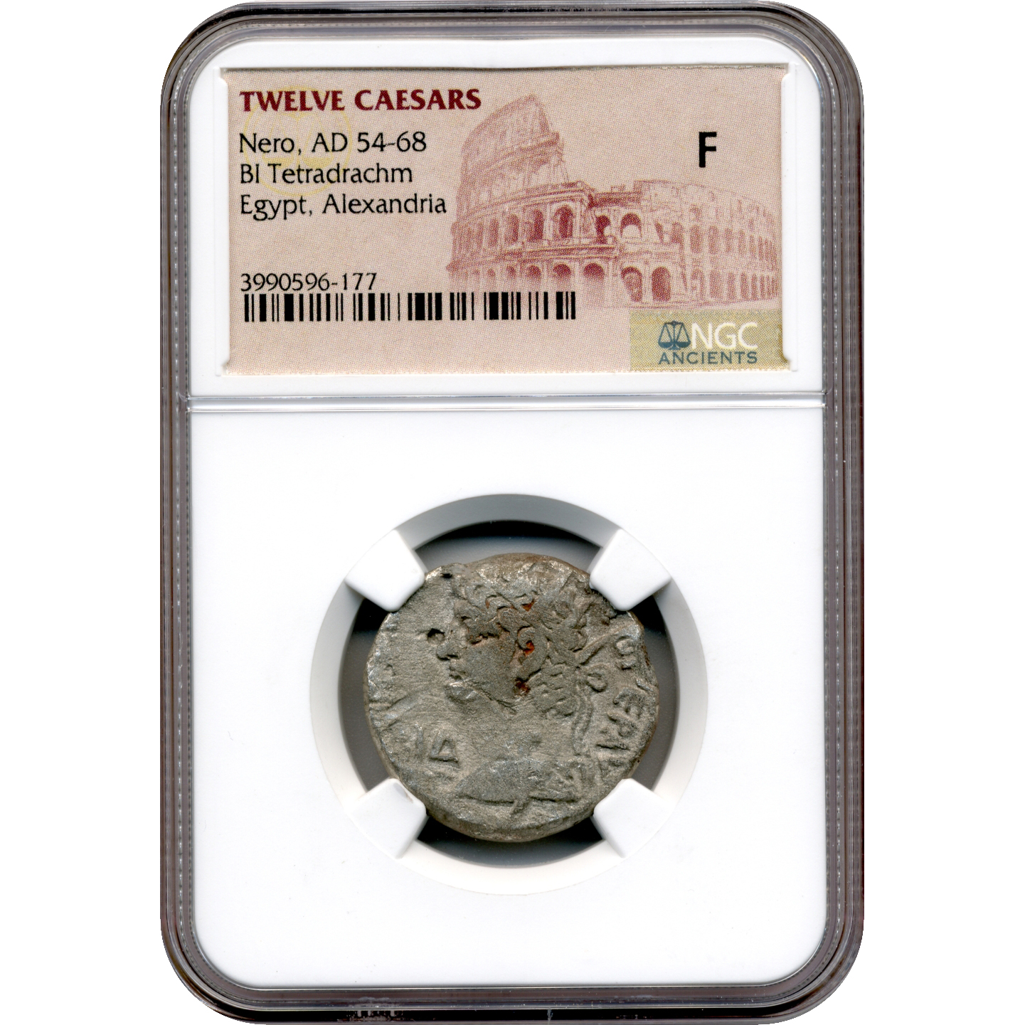 Twelve Caesars Nero BI Tetradrachm AD 54-68 - NGC F
