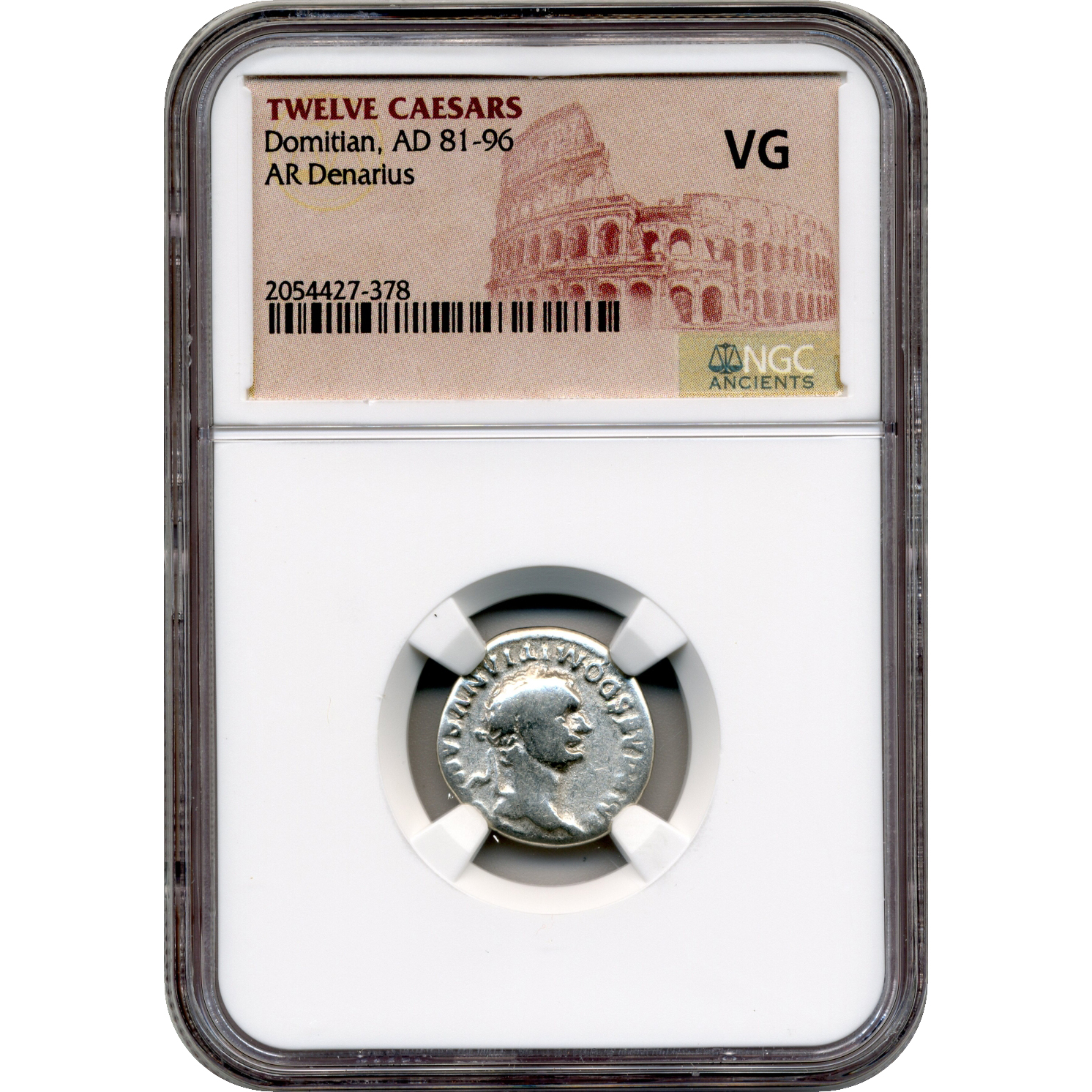 Twelve Caesars Domitian AR Denarius AD 81-96 - NGC VG