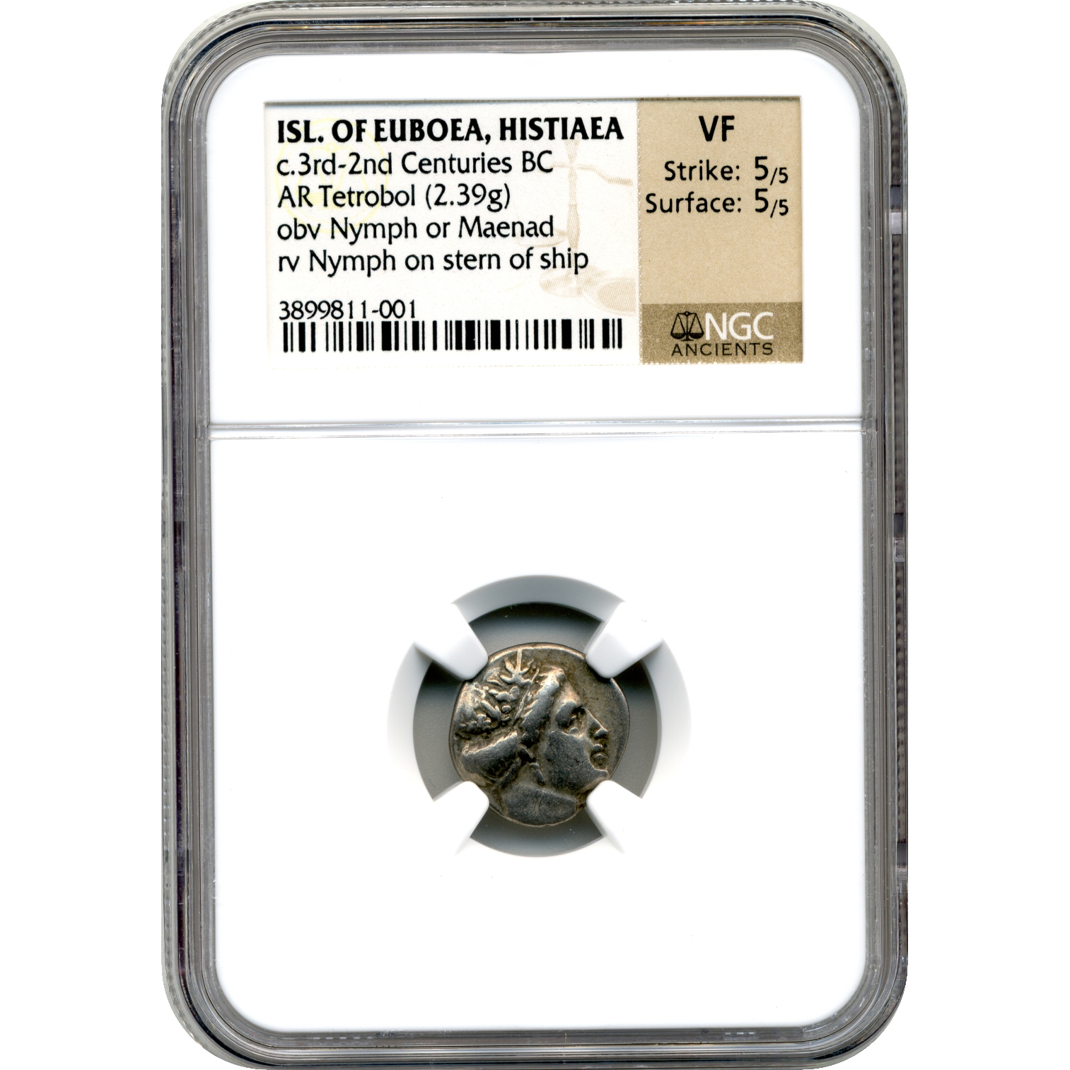 Isle of Euboea, Histiaea AR Tetrobol 3rd-2nd Centuries BC - NGC VF