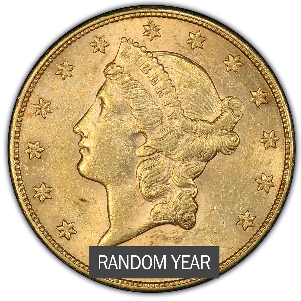$20 Liberty Double Eagle Gold Coin (AU) - Random Year