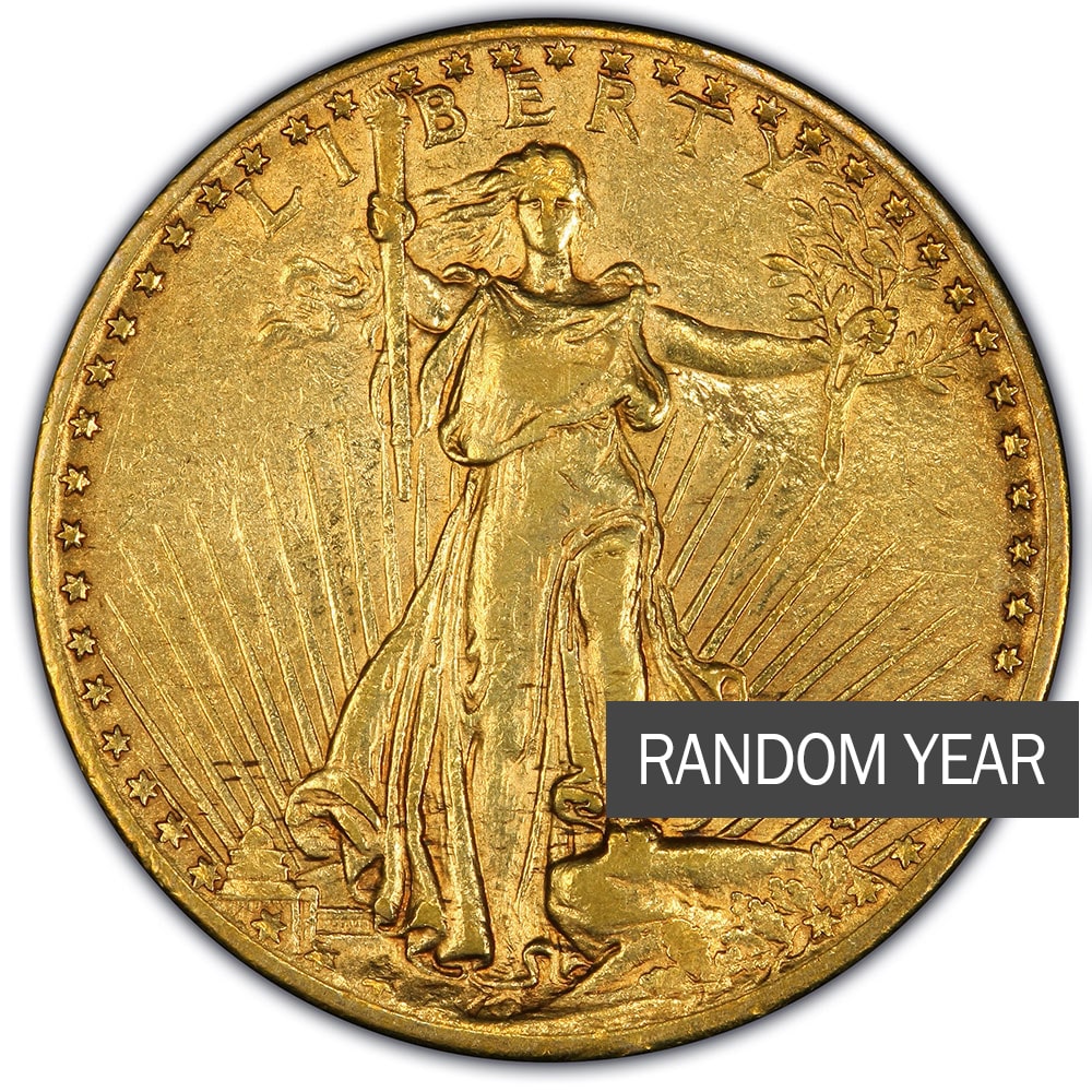 $20 Saint Gaudens Double Eagle Gold Coin (XF) - Random Year