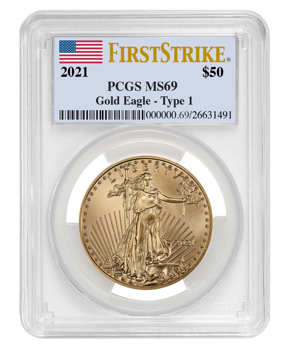 2021 1 oz PCGS MS-69 FS American Gold Eagle Coin